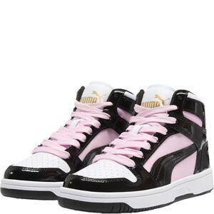 PUMA Womens Rebound Layup Shine Shoes, Pale Pink/Black 5.5 M